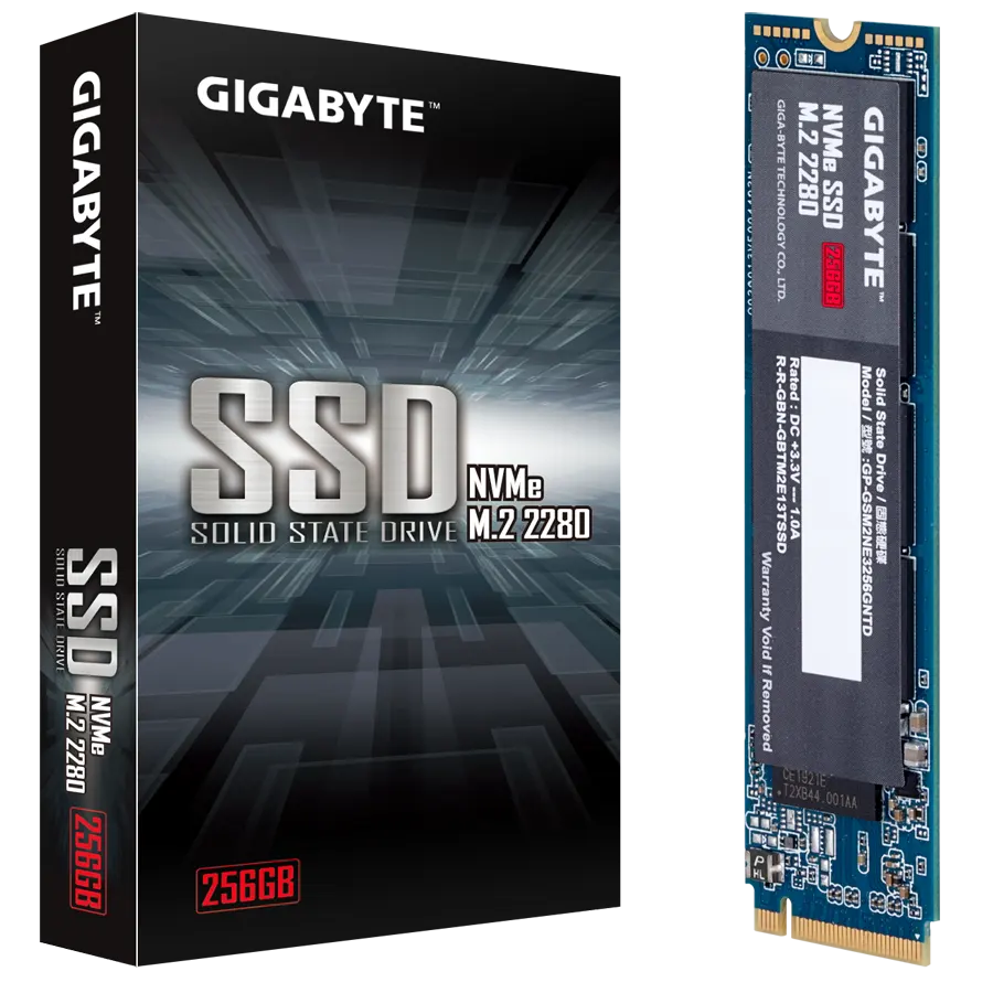 Disco Sólido SSD M.2 GIGABYTE 256GB 2280 PCIe 3.0 x4 NVMe 1.3 1700MB/s